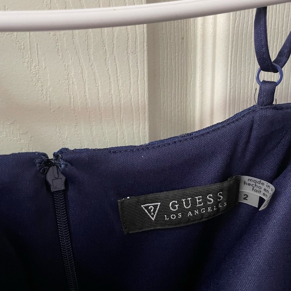 Of the shoulder long Navy Blue dress - Picture 4 of 4